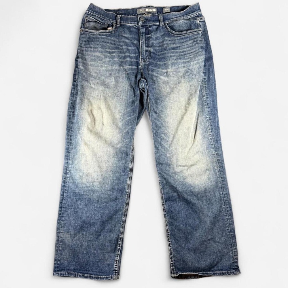 BKE Seth Loose Straight Leg Light Wash Fade Western Cowboy Jeans 36R (36x32)